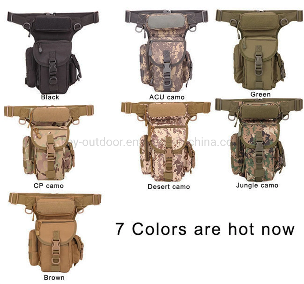 Man Custom Private Label Green Tactical Drop Leg Bag Tools Fanny Thigh Sports Multifunctional Waist Black Backpack Bag