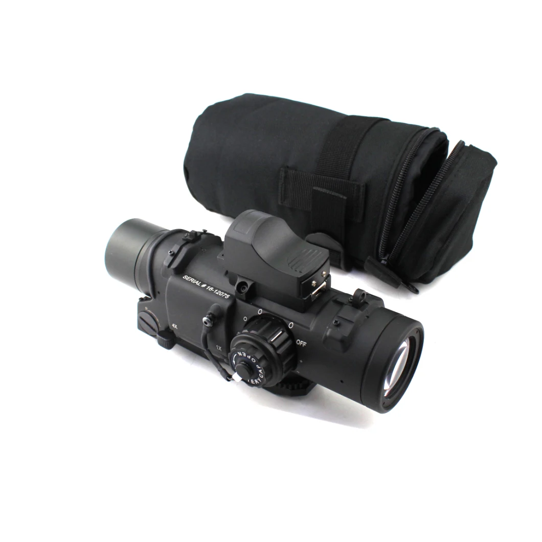 Tactical Hunting Prism Reticle Weapon Scope 1-4X Dr Quick Detachable 1X-4X Magnification Adjustable Dual Role Red DOT Scope Telescopic Sight