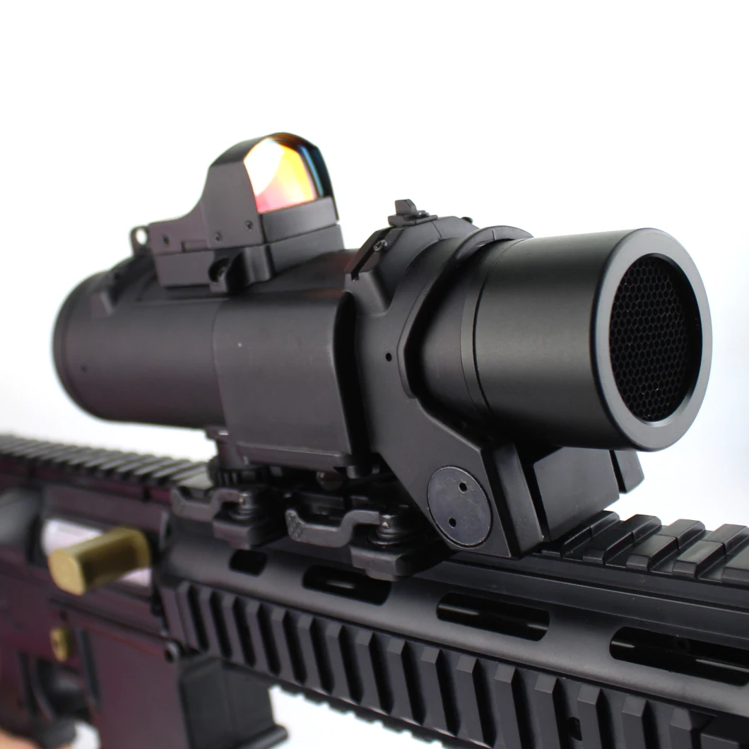 Tactical Hunting Prism Reticle Weapon Scope 1-4X Dr Quick Detachable 1X-4X Magnification Adjustable Dual Role Red DOT Scope Telescopic Sight