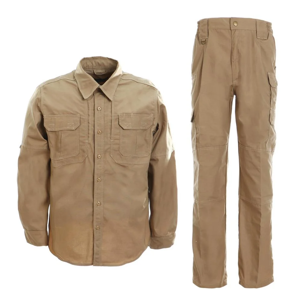 Khaki Outdoor Tactical Sports Polyester/Cotton Rip-Stop Clothes Suit