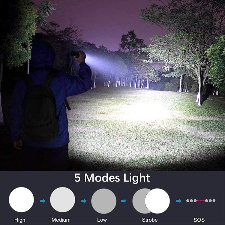 Brightenlux Custom Made 5 Modes Light Most Powerful Handheld 15W LED Tactical USB Rechargeable Flashlight Torch