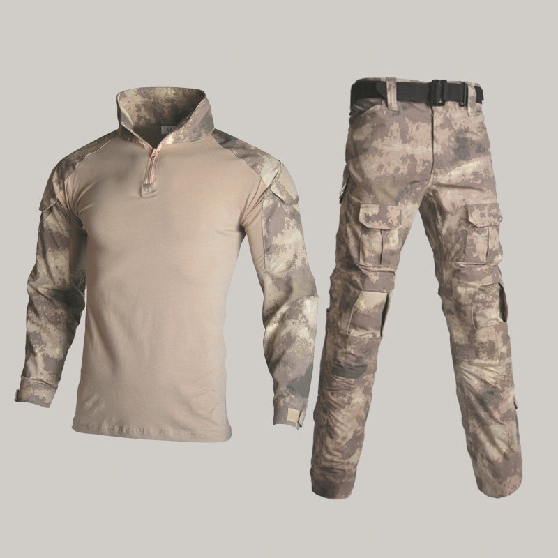 Tactical Assaults Combat Shirt Long Sleeve Slim Fit 1/4 Zipper Camouflage T Shirt Cp Tactical Training Suit